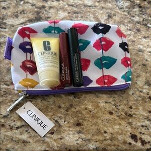 Clinique Makeup Set with Red and Black Accents